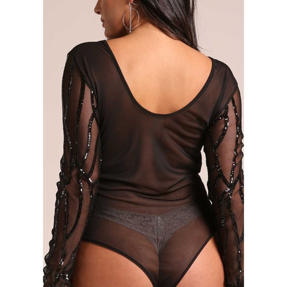 black sequin bodysuit - Picture 4 of 5